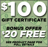 $100 SBB Gift Certificate - Get $20 FREE!