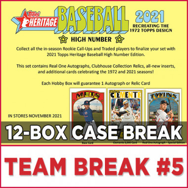 2021 Topps Heritage High Number Baseball (Choose Team - Case Break #5) Baseball