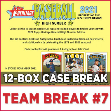 2021 Topps Heritage High Number Baseball (Choose Team - Case Break #7) Baseball