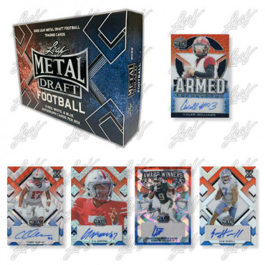 2022 Leaf Metal Draft Red, White, & Blue Football PERSONAL BOX Football