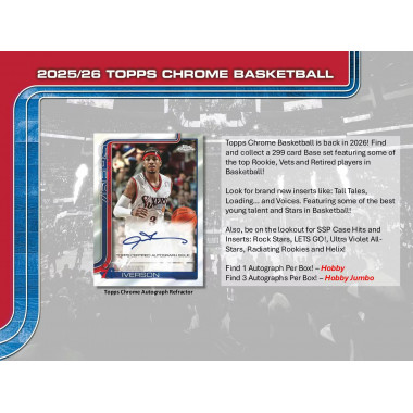 2025-26 Topps Chrome Basketball Hobby (Random Team - 2-Box Break #1) Basketball