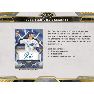 2025 Topps Tier One Baseball Hobby (Choose Team - 4-Box Break #1) Baseball