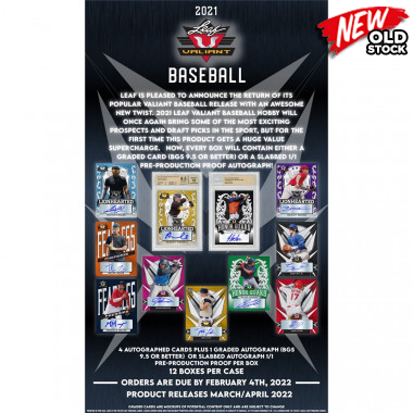 2021 Leaf Valiant Baseball (Random Box - Case Break #1) Baseball