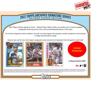 2022 Topps Archives Signature Series Retired Player Baseball (Hit Draft - 10-box Break #5)