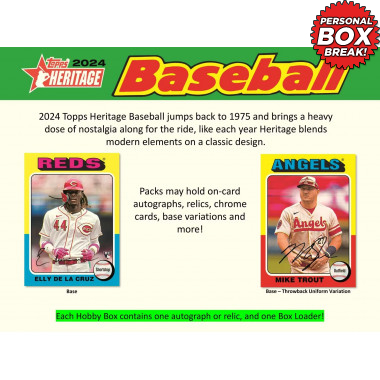 2024 Topps Heritage Baseball Hobby Personal Box Baseball